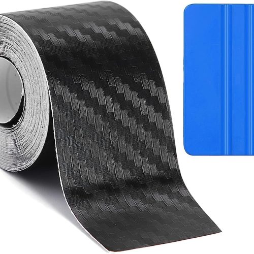 YIMIDM Carbon Fiber Wrap, Car Vinyl Wrap, Carbon Fiber Tape With Vinyl Scraper Tool, Universal Car Door Protection Film Guard Sill Protector, 1.96 Inch X 32 Feet